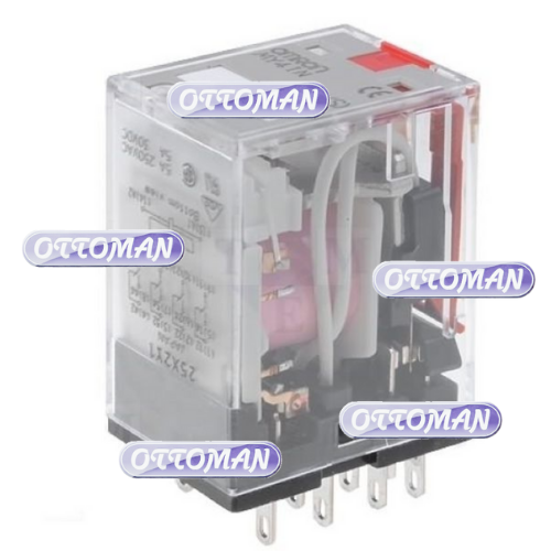 Omron MY4IN 24V AC 5A 4 Kontak Ledli Röle